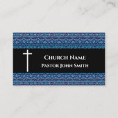 Church Pastor Blue Abstract Christian Visitekaartje (Voorkant)