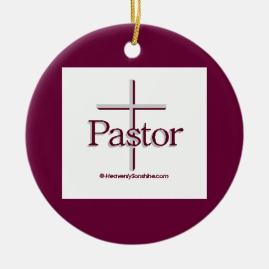 Church Pastor Cross Keramisch Ornament (Voorkant)