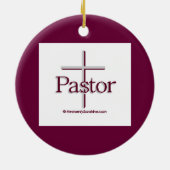 Church Pastor Cross Keramisch Ornament (Achterkant)