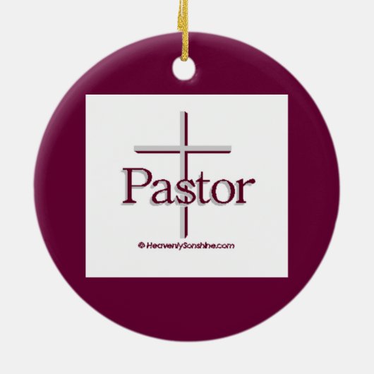 Church Pastor Cross Keramisch Ornament (Achterkant)