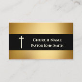Church Pastor Gold Black Elegant Christelijk Visitekaartje (Voorkant)