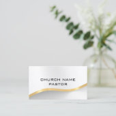 Church Pastor Modern Silver Gold Christelijk Visitekaartje (Staand voorkant)