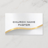 Church Pastor Modern Silver Gold Christelijk Visitekaartje (Voorkant)