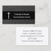 Church Pastor Modern Zwart Wit Patroon Christelijk Visitekaartje (Voorkant / Achterkant)