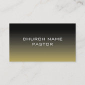 Church Pastor Shaded Gold Zwart Christelijk Visitekaartje (Voorkant)