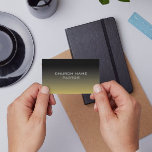 Church Pastor Shaded Gold Zwart Christelijk Visitekaartje