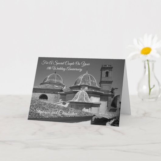 Church Personalized 8th Wedding Jubileum Kaart (Kleine Plant)
