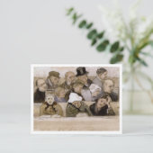 Church Pew met gelovigen, Vincent van Gogh Briefkaart (Staand voorkant)