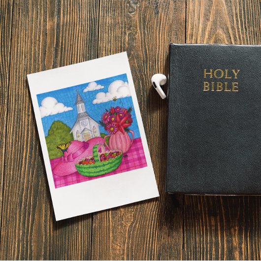 Church Picnic Inspirerend Briefkaart