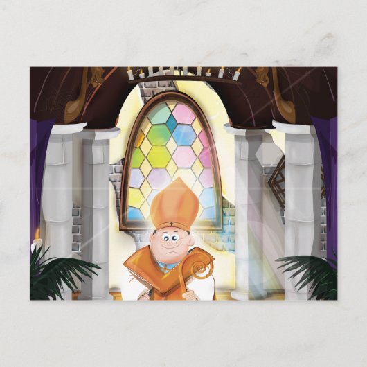 Church Priest Briefkaart (Voorkant)