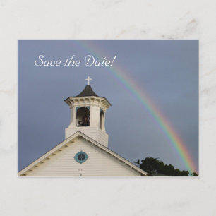 Church Rainbow Save the Date Aankondigingskaart