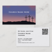 Church / Religious Three crosses with QR code Visitekaartje (Voorkant / Achterkant)