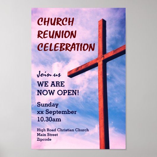 CHURCH REUNION-CELEBRATIE heropenen Poster (Voorkant)