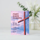 CHURCH REUNION CELEBRATION Heropening INVITATIE Briefkaart (Staand voorkant)