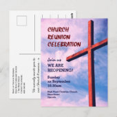 CHURCH REUNION CELEBRATION Heropening INVITATIE Briefkaart (Voorkant / Achterkant)