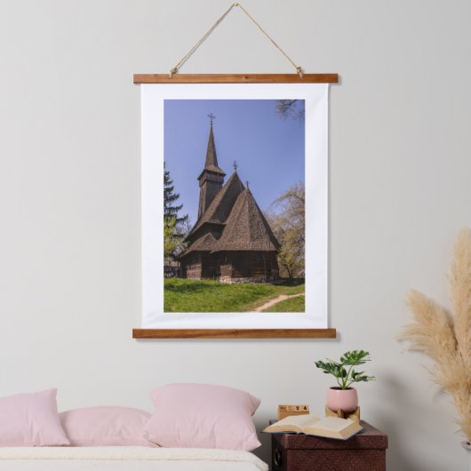 Church Roemeens dorp Hangend Wandkleed (Slaapkamer)