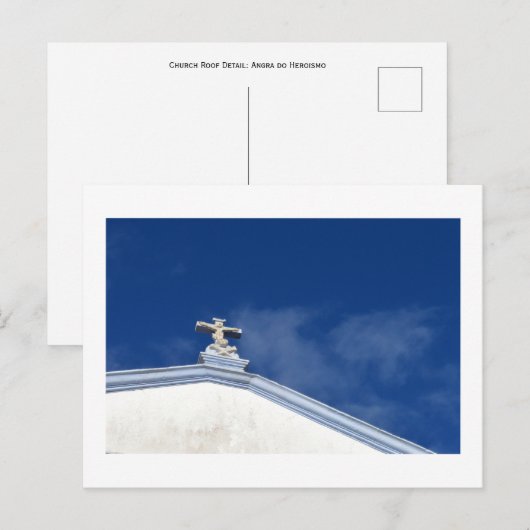 Church Roof Detail: Angra, Terceira, Azoren Postca Briefkaart (Voorkant / Achterkant)