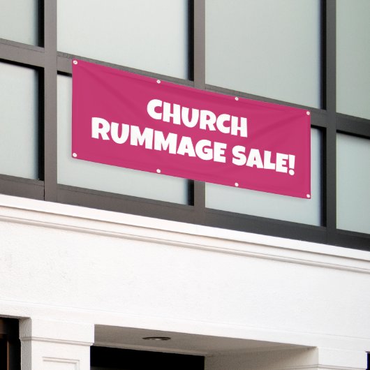 Church Rummage Sale! Bright banner (Buitenkant Gebouw)