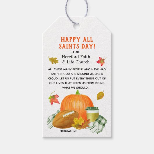 Church, School of Organization Herfst Goodie Bag Cadeaulabel (Voorkant)