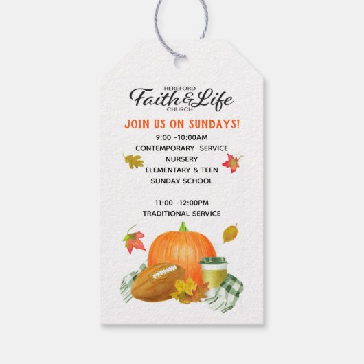 Church, School of Organization Herfst Goodie Bag Cadeaulabel (Achterkant)