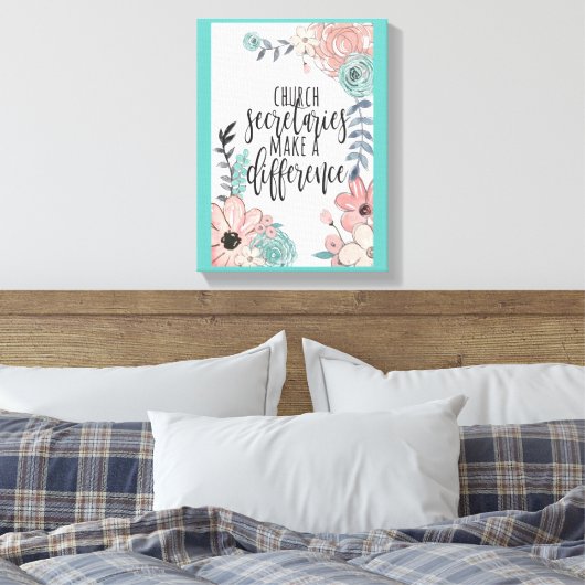 Church Secretaries Stretched Canvas Print (Insitu (Slaapkamer))