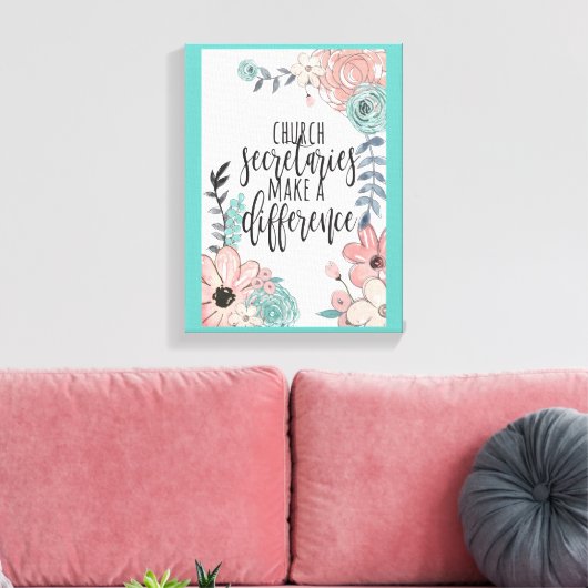 Church Secretaries Stretched Canvas Print (Insitu (Woonkamer))