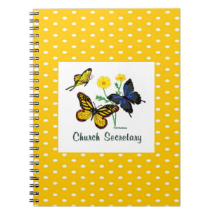 Church Secretary Butterflies-laptop Notitieboek