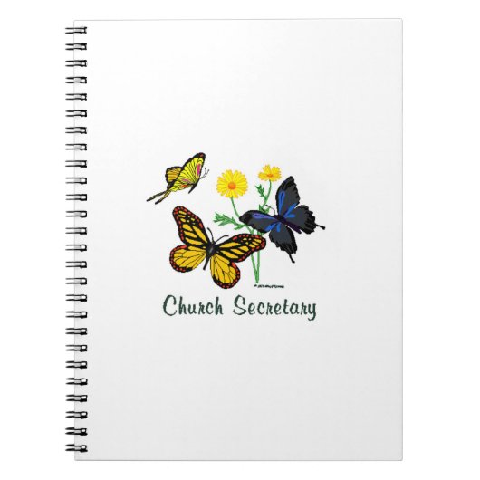 Church Secretary Butterflies Notitieboek (Voorkant)