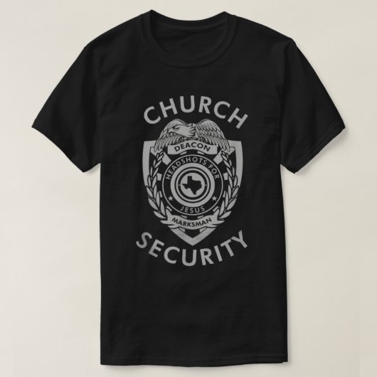 Church Security Deacon Headshots voor Jezus T-shirt (Design voorkant)