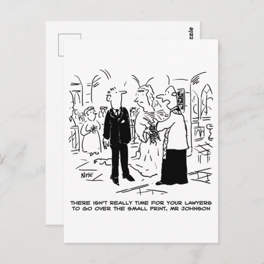 Church Service Wedding Vicar zegt nee tegen advoca Briefkaart (Voorkant / Achterkant)
