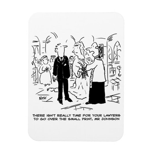 Church Service Wedding Vicar zegt nee tegen advoca Magneet (Verticaal)