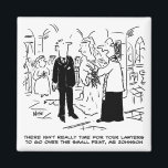 Church Service Wedding Vicar zegt nee tegen advoca Magneet<br><div class="desc">Op een bruiloft vertelt de Vicar de bruidegom dat er geen tijd is voor zijn advocaten om over de kleine lettertjes te kijken. De kerk Wedding zegt Cartoon.</div>