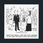 Church Service Wedding Vicar zegt nee tegen advoca Magneet<br><div class="desc">Op een bruiloft vertelt de Vicar de bruidegom dat er geen tijd is voor zijn advocaten om over de kleine lettertjes te kijken. De kerk Wedding zegt Cartoon.</div>