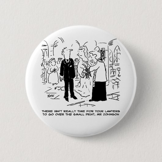 Church Service Wedding Vicar zegt nee tegen advoca Ronde Button 5,7 Cm (Voorkant)