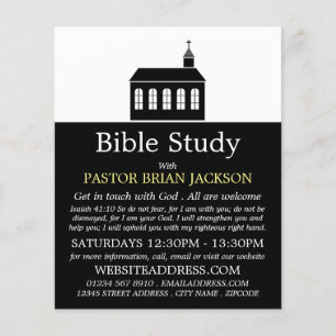 Church Silhouette, Christelijke Bijbelklasse Adver Flyer