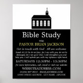 Church Silhouette, Christelijke Bijbelklasse Adver Poster (Voorkant)