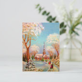 Church Snow Scene  Art Briefkaart (Staand voorkant)
