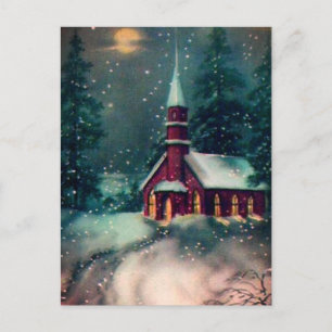 Church Snow Scene  Art Briefkaart