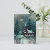 Church Snow Scene  Art Briefkaart (Staand voorkant)