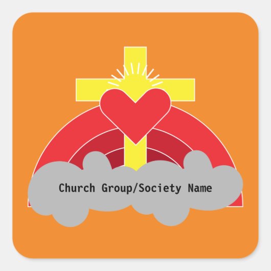 Church Societies Groups and Clubs Coffee Mok Squar Vierkante Sticker (Voorkant)