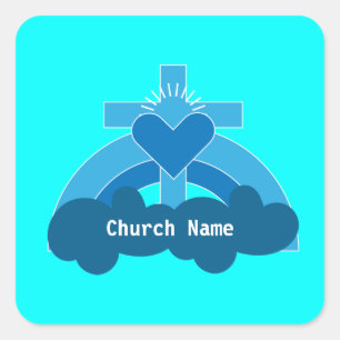Church Societies Groups en Clubs Coffee Mok Vierkante Sticker