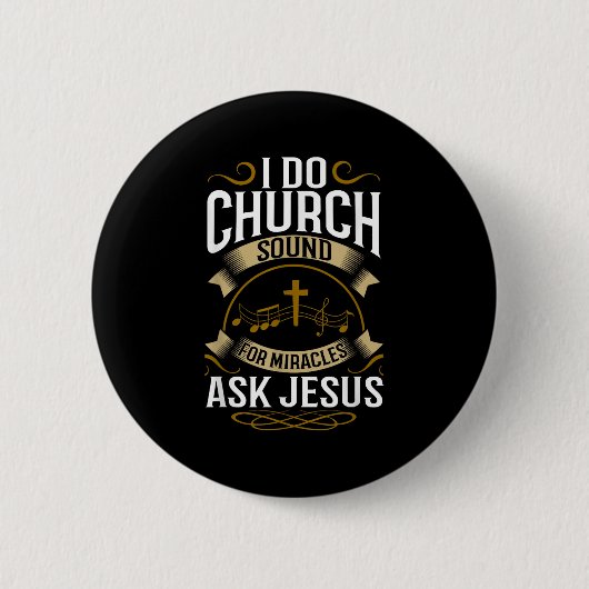 Church Sound Engineer O System Music Christian Ronde Button 5,7 Cm (Voorkant)