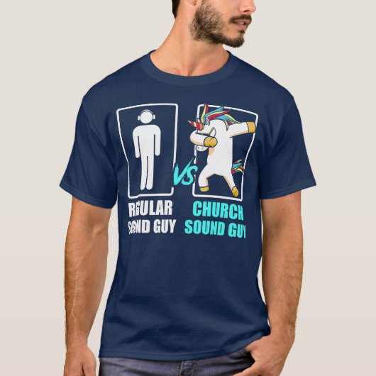 Church Sound Guy Unicorn Audio Tech Engineer T-shirt (Voorkant)