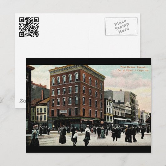 Church St. New Haven 1908  Briefkaart (Voorkant / Achterkant)
