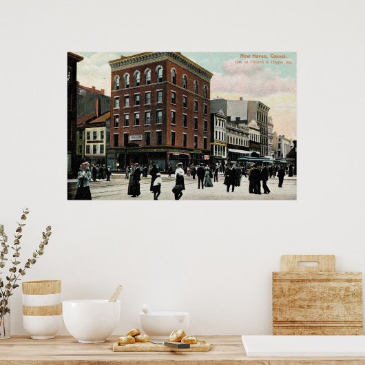 Church St. New Haven 1908  Poster (Keuken)