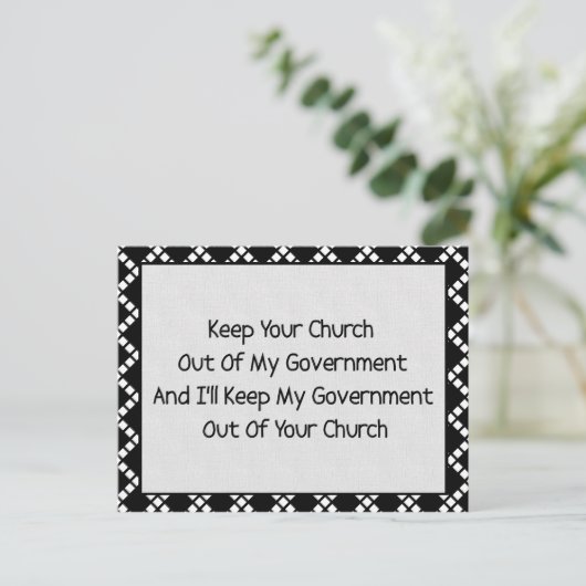 Church State Separation Briefkaart (Staand voorkant)