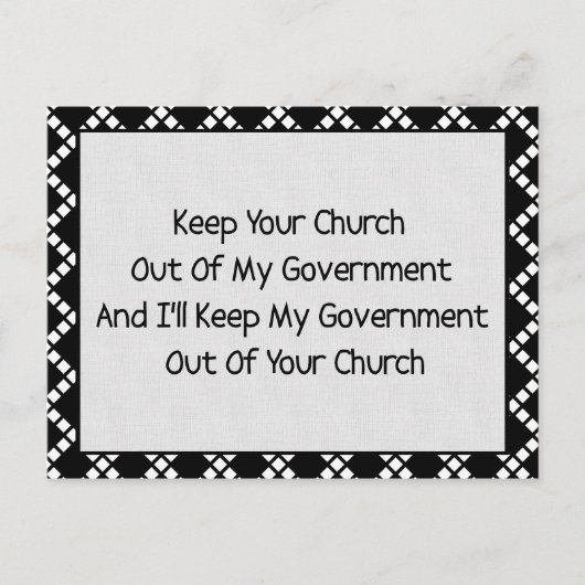 Church State Separation Briefkaart (Voorkant)