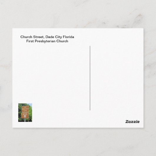 Church Street, Dade City Florida Briefkaart (Achterkant)