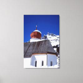 Church Stuben Austria Holiday Card Canvas Afdruk