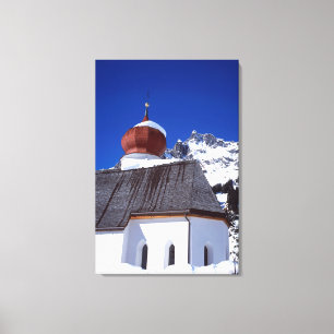 Church Stuben Austria Holiday Card Canvas Afdruk
